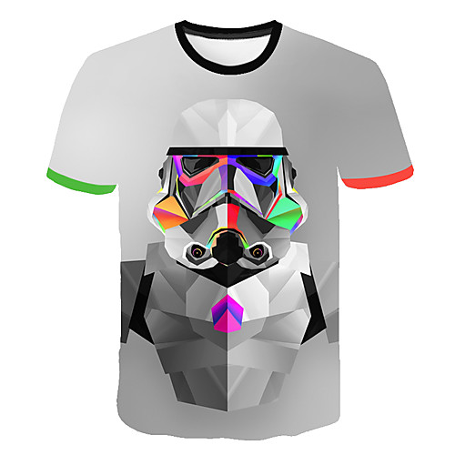 

Men's T shirt 3D Print Tops White