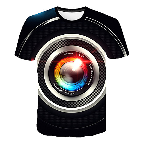 

Men's T shirt Color Block 3D Cartoon Plus Size Print Tops Black