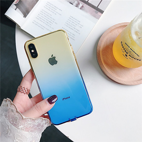 

чехол для яблока iphone xr / iphone xs max полупрозрачная задняя крышка градиент / прозрачный сплошной мягкий тпу для iphone x xs 8 8plus 7 7plus 6 6plus 6s 6s plus