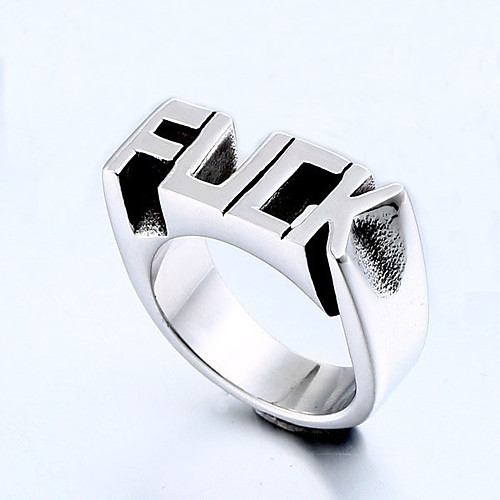 

Men's Women's Band Ring Statement Ring Cubic Zirconia 1pc White Silver-Plated Alloy Geometric Trendy Party Gift Jewelry Geometrical Fish Letter Cool
