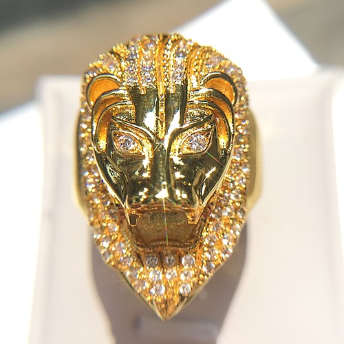 

Band Ring Cubic Zirconia Vintage Style Gold Copper Imitation Diamond 14K Gold Plated Lion Rock 1pc 8 9 10 11 12 / Men's / Statement Ring