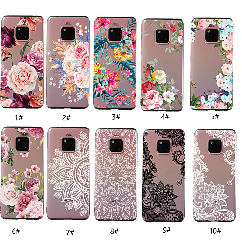 

Case For Huawei Mate 10 lite / Huawei Mate 20 lite / Huawei Mate 20 pro Transparent / Pattern Back Cover Flower Soft TPU