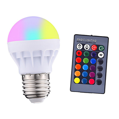 

1pcs 3 W 200-250 lm E26 / E27 LED Smart Bulbs 1 LED Beads SMD 5050 Remote-Controlled Party Decorative RGBW 85-265 V
