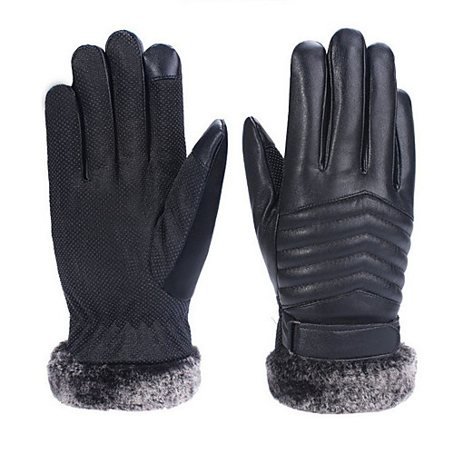 

Full Finger Men's Motorcycle Gloves Leather Warm