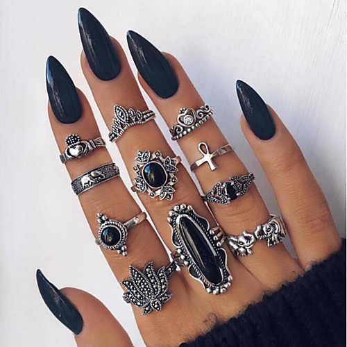 

Band Ring Silver Alloy 11pcs / Women's / Ring Set