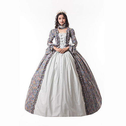 

Princess Maria Antonietta Floral Style Rococo Victorian Renaissance Vacation Dress Dress Party Costume Masquerade Women's Costume LightBlue Vintage Cosplay Christmas Halloween Party / Evening 3/4