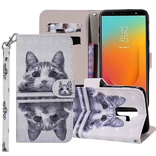 

Case For Samsung Galaxy J8 (2018) / J7 (2017) / J7 (2018) Wallet / Card Holder / with Stand Full Body Cases Cat Hard PU Leather