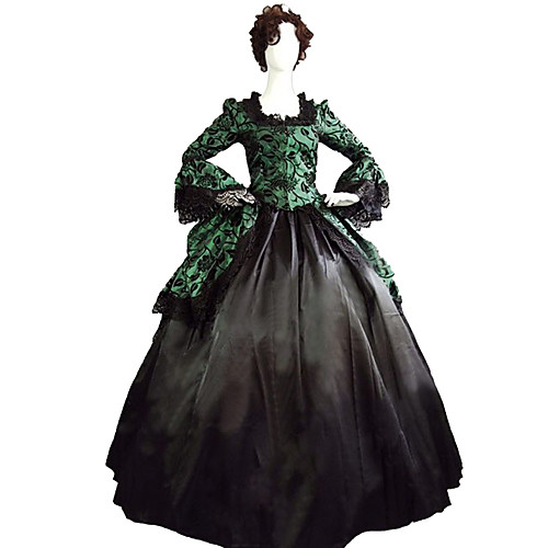 

Princess Maria Antonietta Floral Style Rococo Victorian Renaissance Vacation Dress Dress Party Costume Masquerade Women's Costume Green / Black Vintage Cosplay Christmas Halloween Party / Evening 3/4