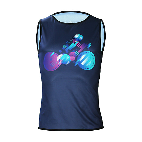 

ILPALADINO Men's Sleeveless Cycling Jersey Summer Elastane Blue Gradient Bike Jersey Top Road Bike Cycling UV Resistant Quick Dry Moisture Wicking Sports Clothing Apparel / Back Pocket