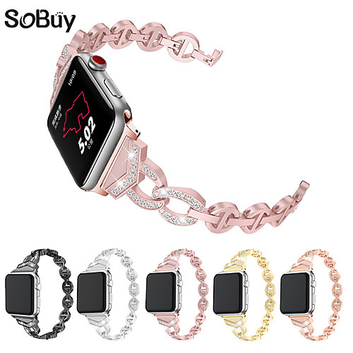 

Ремешок для часов для Apple Watch Series 4/3/2/1 Apple Современная застежка Металл / Нержавеющая сталь Повязка на запястье
