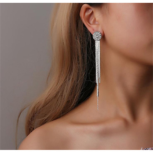 

Women's Cubic Zirconia Drop Earrings Dangle Earrings Long Joy Stylish Earrings Jewelry Gold / White For Party Daily 1 Pair