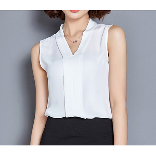 

Women's Solid Colored Blouse V Neck White / Black / Purple / Red / Khaki / Gray