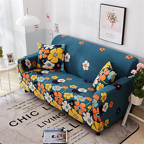 

Flowers And Plants Print Dustproof All-powerful Slipcovers Stretch Sofa Cover Super Soft Fabric Couch Cover with One Free Pillow Case