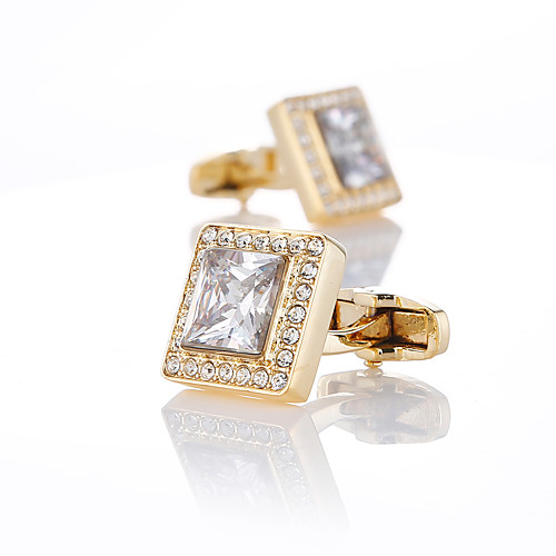 

Cufflinks Fashion Classic Crystal Brooch Jewelry Golden For Wedding Gift