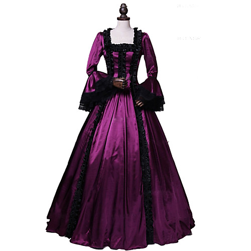 

Princess Maria Antonietta Rococo Victorian Vacation Dress Dress Party Costume Costume Prom Dress Women's Cotton Costume Red Vintage Cosplay Masquerade Party & Evening Long Sleeve Floor Length Long