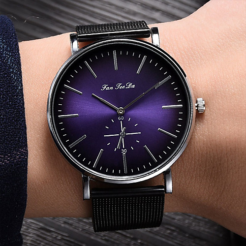 

Men's Dress Watch Quartz Stainless Steel Black 30 m Water Resistant / Waterproof Casual Watch Cool Analog Casual Fashion - Purple Green One Year Battery Life
