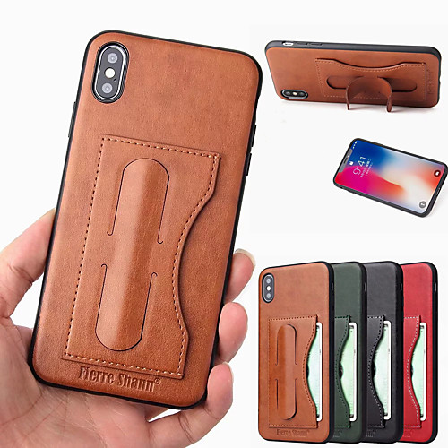 

fierre shann case for apple iphone xr xs max with stand card holder back cover solid colored hard pu leather xs x 8 8 plus 7 7 plus 6 6 plus 6s 6s plus