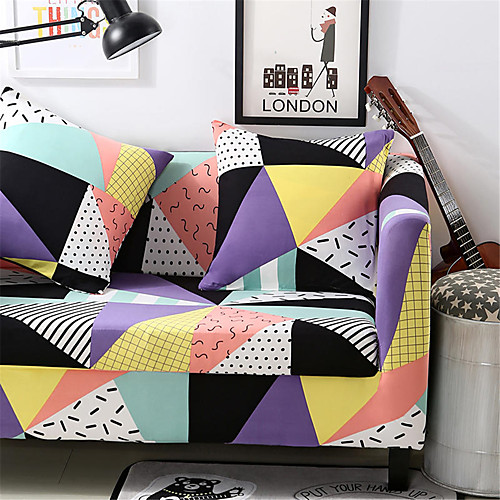 

Stretch Sofa Cover Slipcover Elastic Sectional Couch Armchair Loveseat 4 Or 3 Seater L Shape Geometric Soft Durable