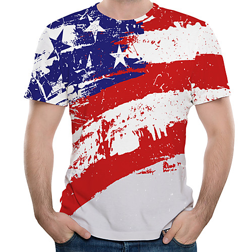 

Men's T shirt Geometric Print Tops White