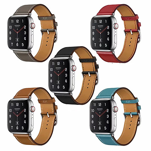 

Smart Watch Band for Apple iWatch 1 pcs Classic Buckle Genuine Leather Replacement Wrist Strap for Apple Watch Series SE / 6/5/4/3/2/1 38mm 40mm 42mm 44mm