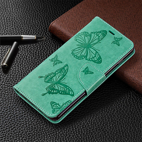 

Case For Samsung Galaxy S9 / S9 Plus / Galaxy S10 Wallet / Card Holder / with Stand Full Body Cases Solid Colored / Butterfly Hard PU Leather