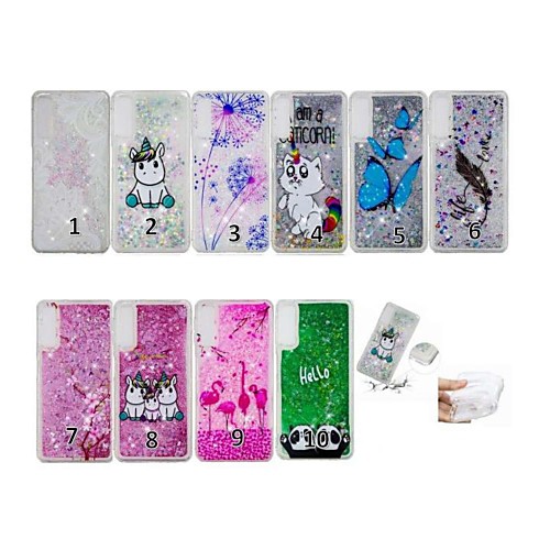 

Case For Samsung Galaxy A6 (2018) / A6 (2018) / Galaxy A7(2018) Flowing Liquid / Transparent / Pattern Back Cover Butterfly / Cartoon / Feathers Soft TPU