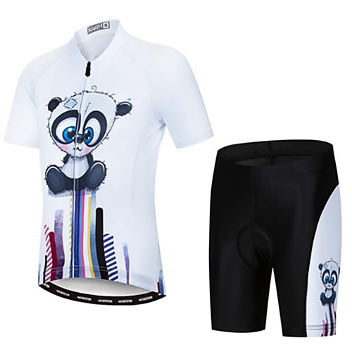 

Malciklo Boys' Girls' Short Sleeve Cycling Jersey with Shorts - Kid's Black / White Black / Blue Pink / Black Cartoon Panda Bike Clothing Suit Breathable Quick Dry Moisture Wicking Sports Cartoon