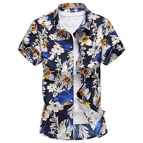 

Men's Shirt Graphic Plus Size Tops Blue