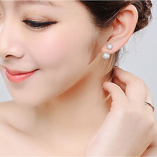 

Women's Stud Earrings Hollow Out Stylish Simple Silver Plated Earrings Jewelry Silver For Daily Work 1 Pair