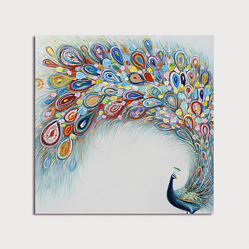 

Oil Painting Hand Painted Square Animals Modern Stretched Canvas