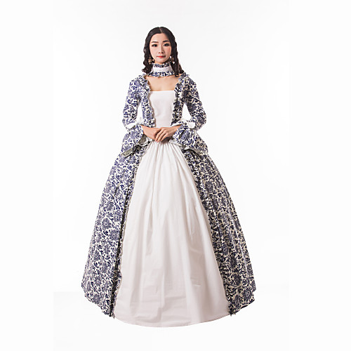 

Princess Maria Antonietta Floral Style Rococo Victorian Renaissance Vacation Dress Dress Party Costume Masquerade Prom Dress Women's Costume White Vintage Cosplay Christmas Halloween Party / Evening