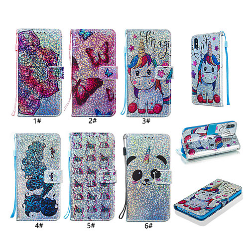 

Case For Huawei Huawei P30 Pro / Huawei P30 Lite Glitter Shine / Pattern / Flip Full Body Cases / Back Cover Animal / Flower / Butterfly Hard PU Leather for Huawei Y6 (2018) / Huawei Mate 20 lite/P30