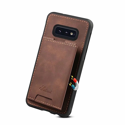 

Case For Samsung Galaxy Galaxy S10 / Galaxy S10 Plus / Galaxy S10 E Card Holder / with Stand Back Cover Solid Colored Hard PU Leather