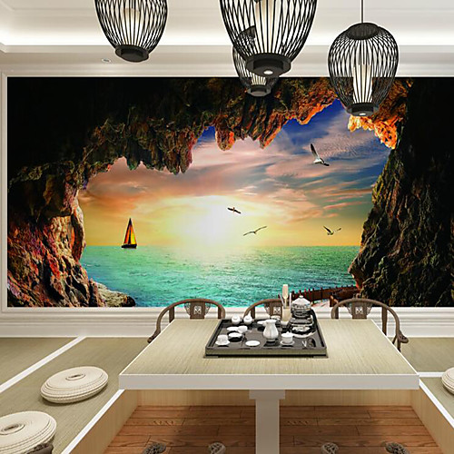 

Mural Wallpaper Wall Sticker Covering Print Adhesive Required Landscape Cave Sea Sunset Canvas Home Décor