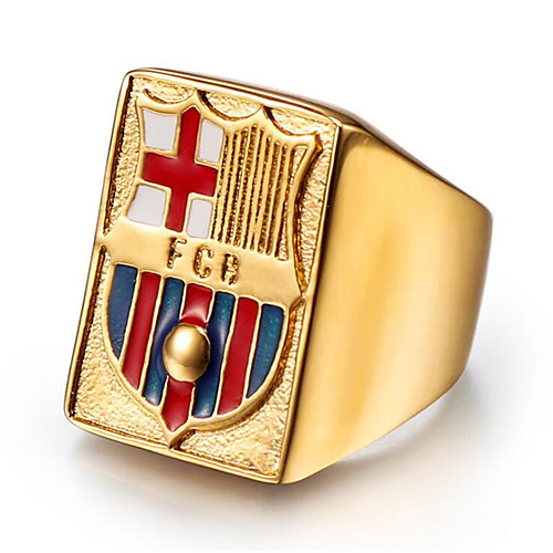 

Men's Ring 1pc Gold Titanium Steel Geometric Stylish Gift Daily Jewelry Classic Happy Cool