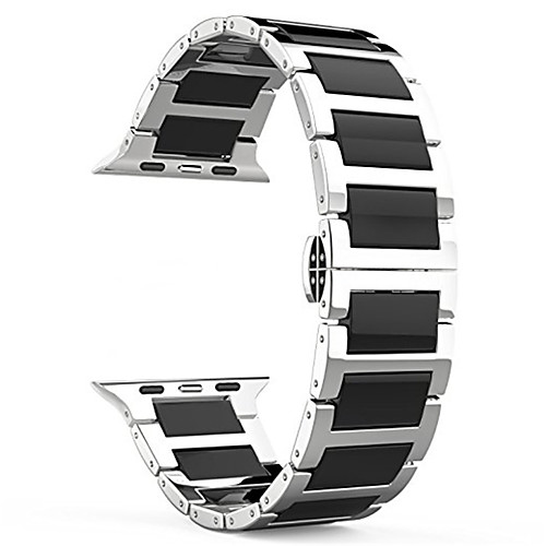 

Watch Band for Apple Watch Series 5/4/3/2/1 Apple Butterfly Buckle Stainless Steel / Ceramic Wrist Strap