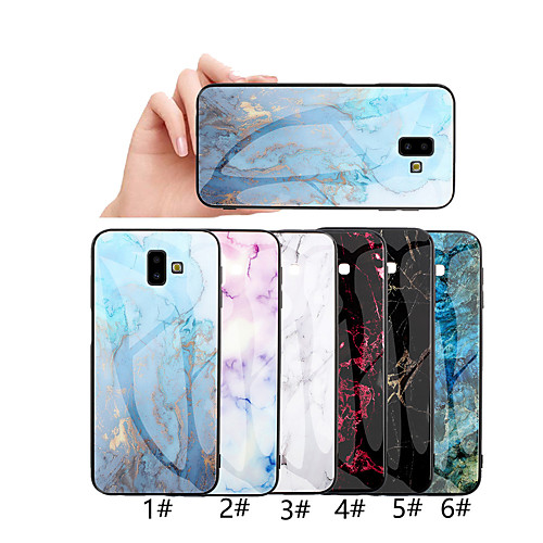 

Phone Case For Samsung Galaxy Back Cover J6 Plus J4 Plus J3 Pro J2 Prime Pattern Marble Hard Tempered Glass