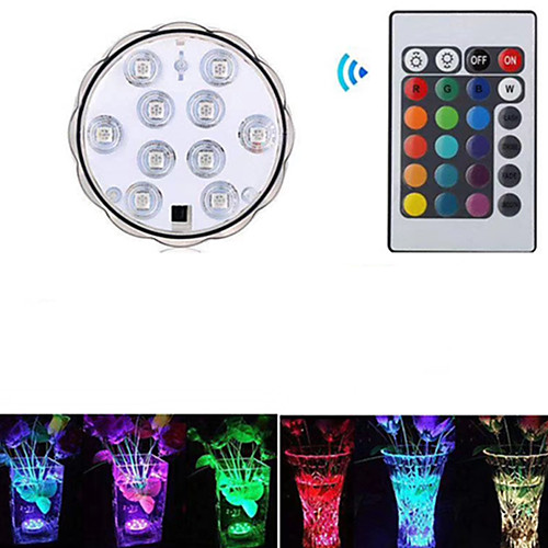 

1pc 3 W Underwater Lights Waterproof / Remote Controlled / Decorative RGB 5.5 V Swimming pool / Suitable for Vases & Aquariums 10 LED Beads