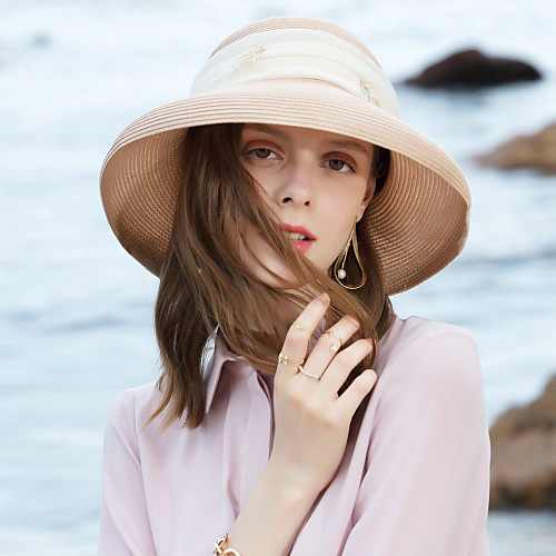 

Tulle / Polyester Straw Hats with Crystals 1pc Casual / Daily Wear Headpiece