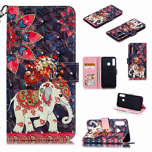 

Case For Huawei Huawei Nova 4 / Huawei P20 / Huawei P20 Pro Wallet / Card Holder / Shockproof Full Body Cases Animal / Cartoon Hard PU Leather