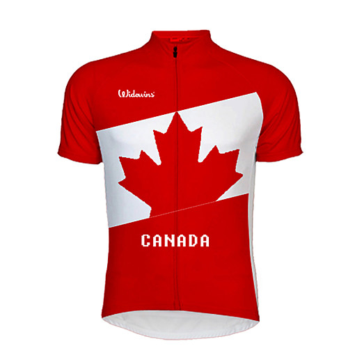 

21Grams Canada National Flag Men's Short Sleeve Cycling Jersey - Red / White Bike Top UV Resistant Quick Dry Moisture Wicking Sports Summer Terylene Mountain Bike MTB Road Bike Cycling Clothing