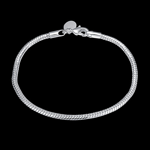 

Women's Chain Bracelet Classic Precious Stylish Basic Copper Bracelet Jewelry Silver For Daily Work / Silver Plated