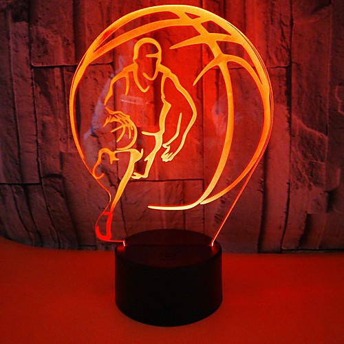 

Basketball Player 3D LED Battery USB Kids Night Light with 7 Colors Remote Christmas New Year's Gift Basketball Souvenir for Boy Girl Basketball Fan