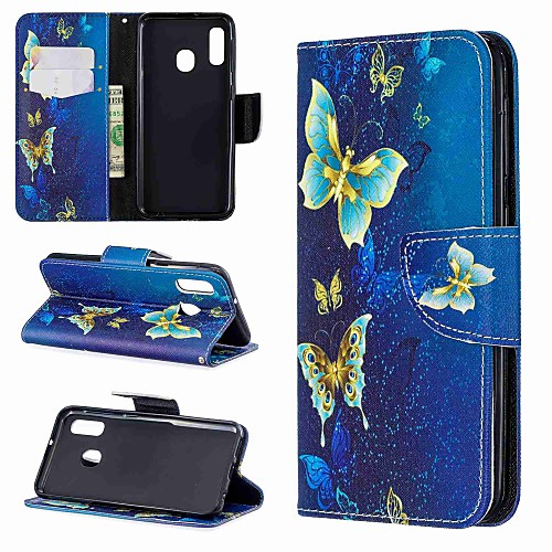 

Phone Case For Samsung Galaxy Full Body Case Leather A6 (2018) A6 (2018) A3 A5 A8 2018 A8 2018 A5(2016) A7 A10 A30 Wallet with Stand Flip Butterfly Hard PU Leather
