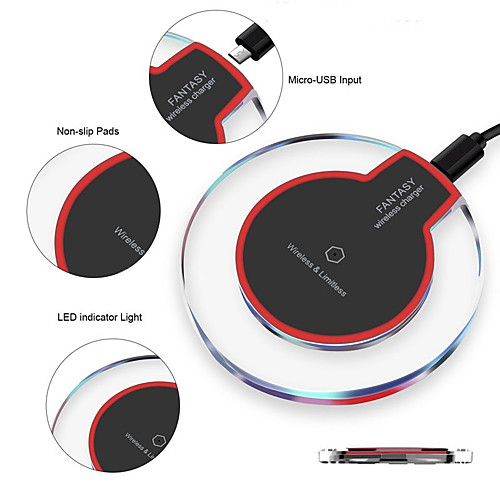 

Wireless Charger for Samsung Galaxy S9 S8 Plus Ultra-Thin Crystal Fast Charging Base for iphone XS MAX X 8 Plus mobile phone