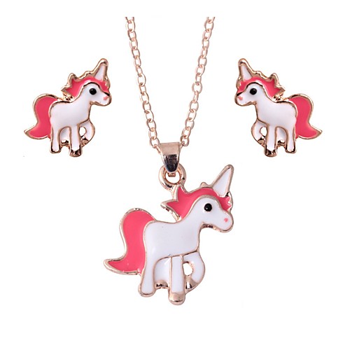 

Women's Drop Earrings Necklace Horse Cartoon Earrings Jewelry Gold For Daily 1 set