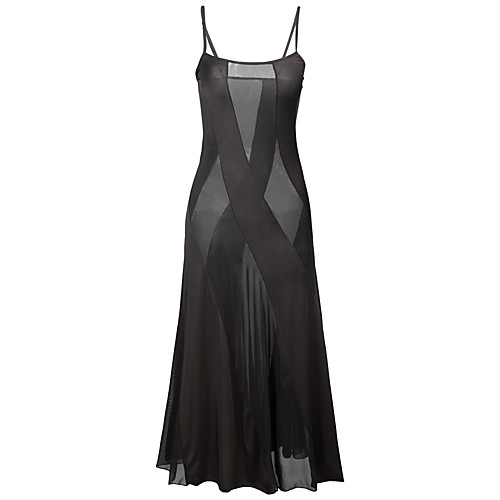 

Women's Cut Out Mesh Lace Plus Size Super Sexy Suits Nightwear Solid Colored Black S M L