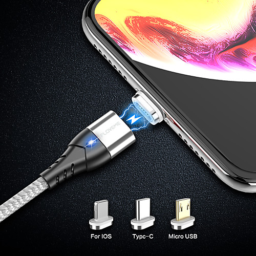 

Floveme 1M / 3Ft / 1 to 3 iPhone Micro Type-C Cable 3.0A Braided / Magnetic / TPE / Luminescent / Aluminum USB Lightning Cable Adapter For iPhone / Samsung / Huawei / Xiaomi/ Sony / HTC / Motorola