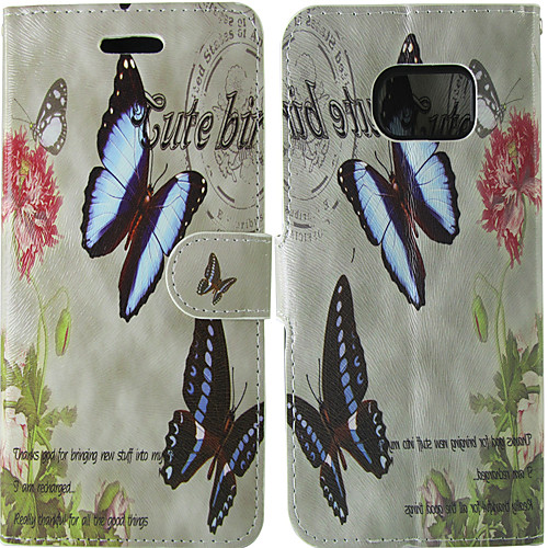 

Case For Samsung Galaxy S8 / S7 Card Holder / Flip Full Body Cases Solid Colored / Butterfly / Flower Hard PU Leather for S8 / S7 / S6 edge