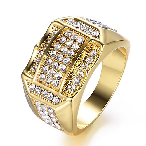 

Band Ring Cut Out Gold Silver Gemstone & Crystal Copper Rhinestone Precious Stylish Trendy 1pc 9 10 / Men's / Gold Plated